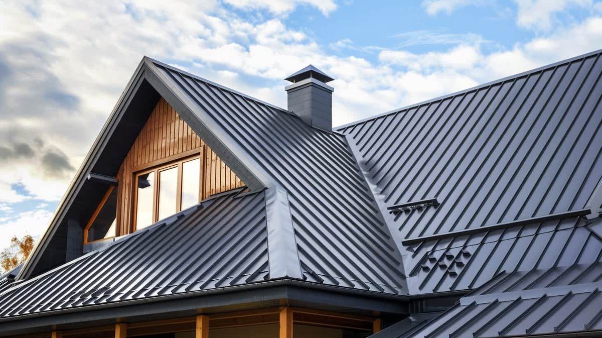 Beydağ EPDM Kauçuk Çatı – antrasit kenet sistem metal çatıyla kaplanmış müstakil ev